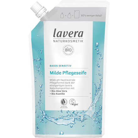 Flüssigseife Basis sensitiv mit Bio-Aloe Vera & Bio-Kamille, Nachfüllpack lavera NATURKOSMETIK