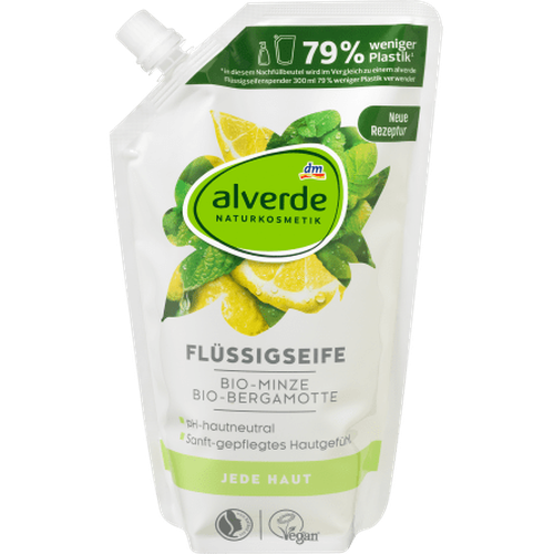 Flüssigseife Bio - Minze, Bio - Bergamotte Nachfüllpack, 500 ml Balea, alverde NATURKOSMETIK, Flüssigseife, by alverde NATURKOSMETIK – Available at VivaVoss