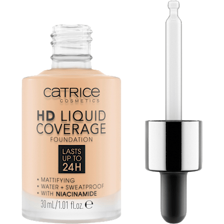 Foundation Liquid HD Coverage Waterproof 005 Ivory Beige