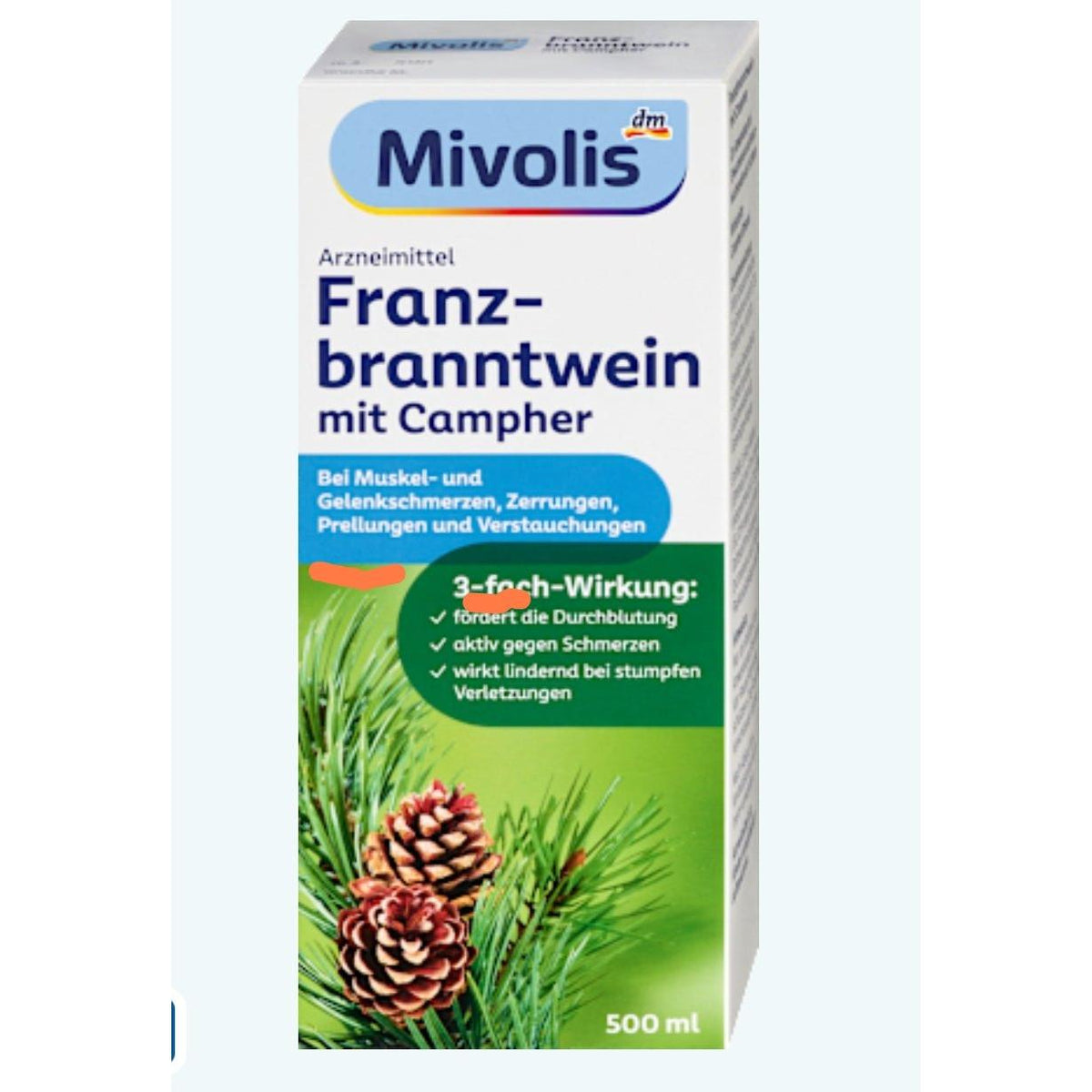 Mivolis Franzbranntwein, 500 ml – Muskeln & Gelenke image_position | VivaVoss