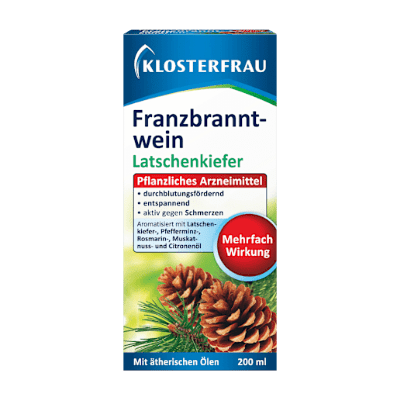 Franzbranntwein Latschenkiefer, 200 ml Muskeln & Gelenke by Klosterfrau – Available at VivaVoss
