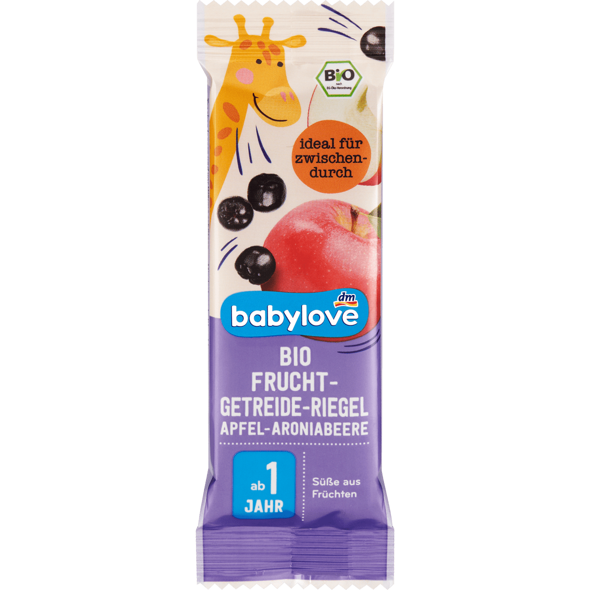 Frucht - Getreide - Riegel Bio Apfel - Aroniabeere ab 1 Jahr, 25 g Baby Snack by BabyLove – Available at VivaVoss