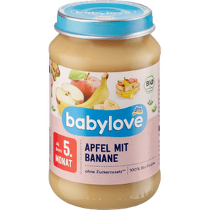 Früchte Apfel mit Banane ab dem 5. Monat, 190 g Puree by BabyLove – Available at VivaVoss