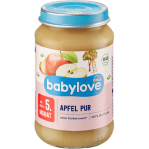 Früchte Apfel pur ab dem 5. Monat, 190 g Puree by BabyLove – Available at VivaVoss