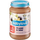 Früchte Pflaume in Birne ab dem 5. Monat, 190 g Puree by BabyLove – Available at VivaVoss