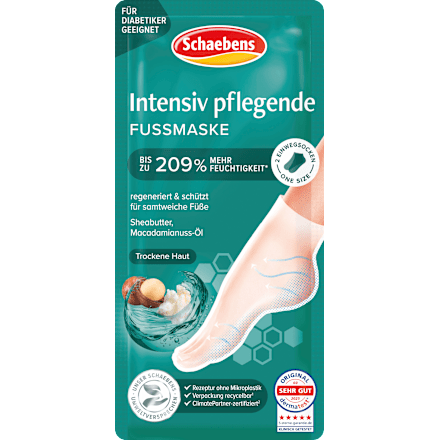 Fußmaske Socken intensive Pflege mit Sheabutter & Macadamia (1 Paar) Schaebens