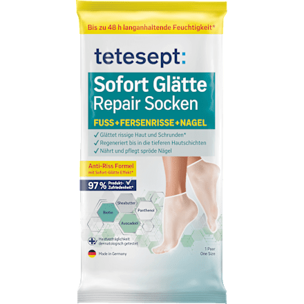 Fußmaske Socken, Sofort Glätte Repair (1 Paar) tetesept