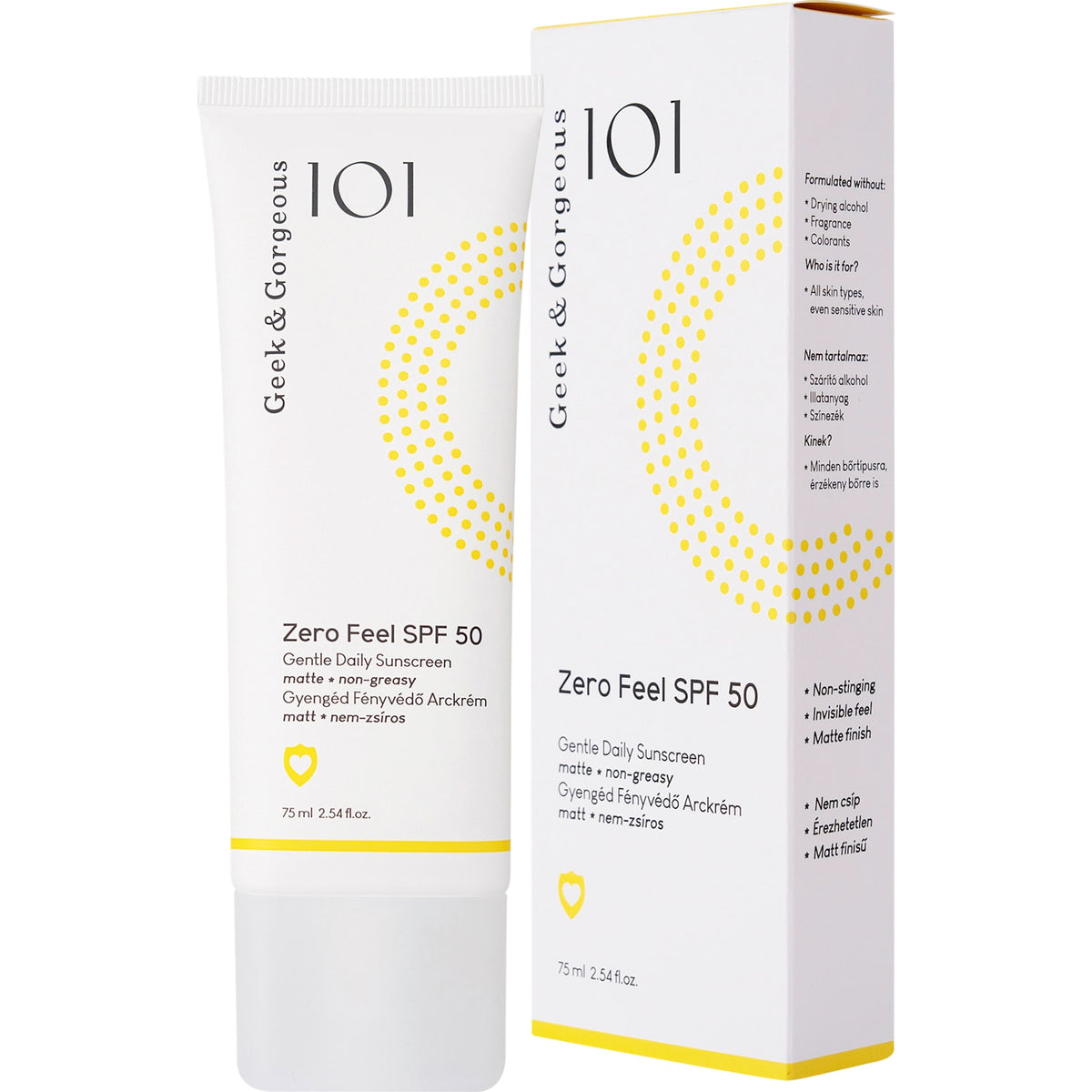 Solkräm för ansiktet 101 Zero Feel SPF 50, 75 ml