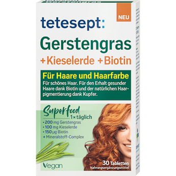 Gerstengras + Kieselerde + Biotin Tabletten, 30 St - VivaVoss