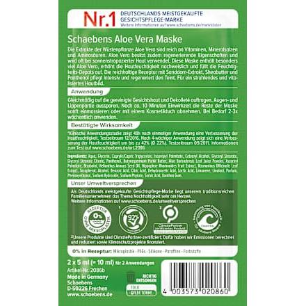 aloe vera schaebens erfahrung Gesichtsmaske Aloe Vera (2x5 ml), 10 ml