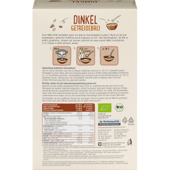 Getreidebrei Bio Dinkel ab dem 5. Monat, 2x200g, 400 g - VivaVoss