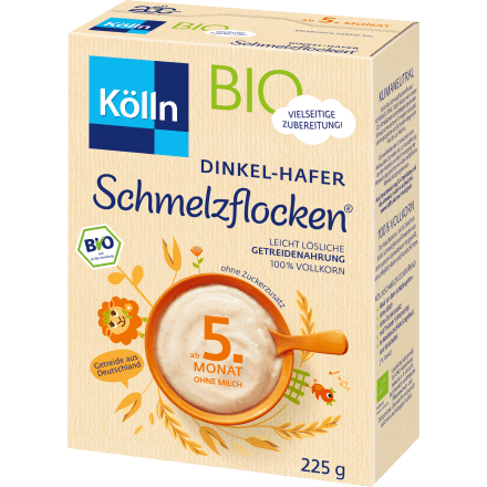 Getreidebrei Schmelzflocken Dinkel - Hafer ab dem 5. Monat, 225 g - VivaVoss