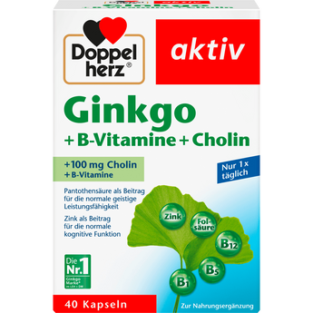 ginkgo + B - Vitamine + Cholin Kapseln 40 St, 22,4 g - VivaVoss