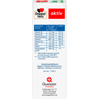 ginkgo + B - Vitamine + Cholin Kapseln 40 St, 22,4 g - VivaVoss