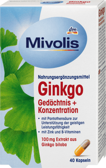 ginkgo gedächtnis + Konzentration Kapseln, 40 St., 20 g - VivaVoss