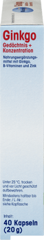 ginkgo gedächtnis + Konzentration Kapseln, 40 St., 20 g - VivaVoss