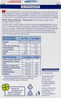 ginkgo gedächtnis + Konzentration Kapseln, 40 St., 20 g - VivaVoss