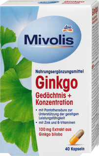 ginkgo gedächtnis + Konzentration Kapseln, 40 St., 20 g - VivaVoss