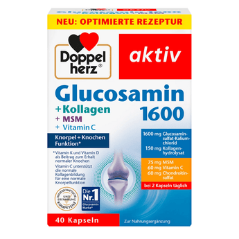 Glucosamin 1600 Kollagen MSM Vitamin C Kapseln 40 St, 45,2 g - VivaVoss