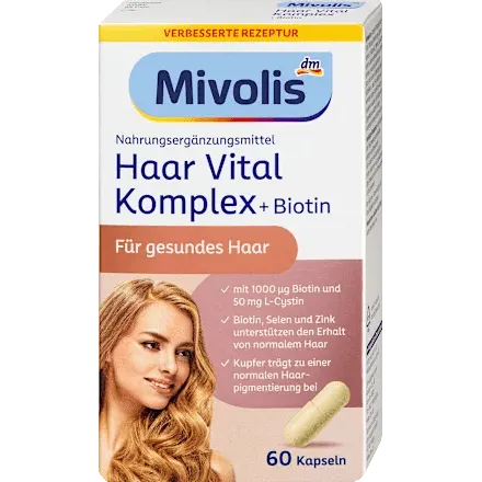 Mivolis Haar Vital Komplex, Kapseln 60 St., 26 g – Stärkung fürs Haar image_position | VivaVoss
