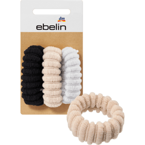 Haargummi gerippt schwarz, beige, grau, 3 St - VivaVoss