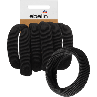 Haargummis schwarz / gerippte Struktur, 6 St - VivaVoss