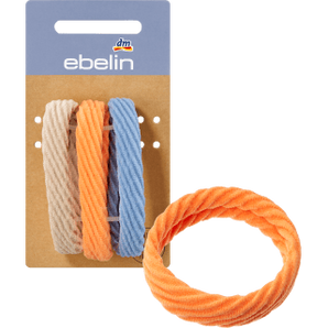 Haargummis strukturiert beige, orange, blau, 3 St - VivaVoss