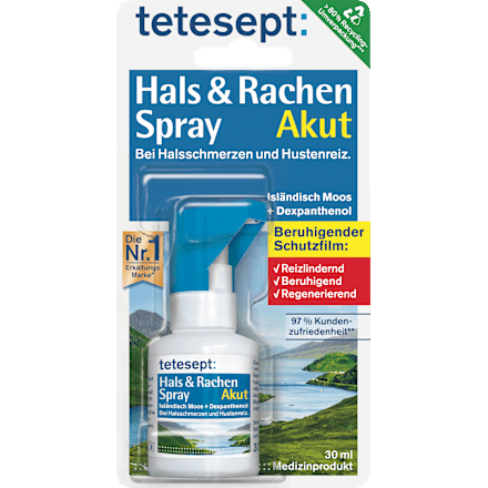 Hals- und Rachen Spray mit Isländisch Moos tetesept
