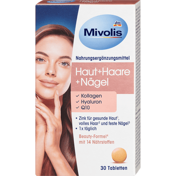 Haut Haar Nägel,with collagen, hyaluronic acid & coenzyme Q10, 30 St, 22 g - VivaVoss