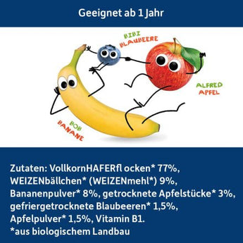 Kindermüsli Banane, Apfel & Blaubeere ab 1 Jahr, 220 g - VivaVoss