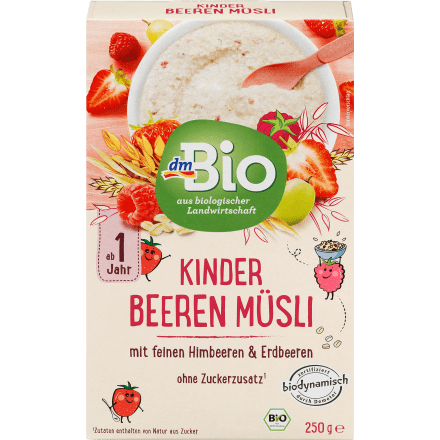 Kindermüsli Beeren ab 1 Jahr, Demeter, 250 g - VivaVoss