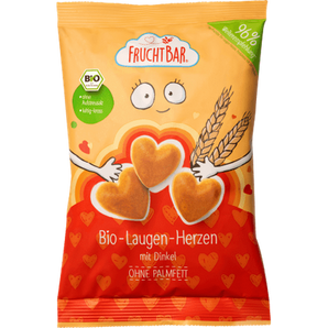 Kindersnack Bio - Laugen - Herzen mit Dinkel ab 3 Jahren, 90 g Baby Snack by FruchtBar – Available at VivaVoss