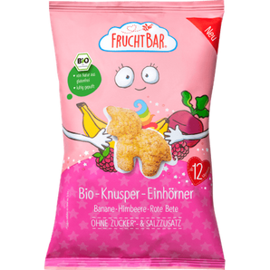 Kindersnack Knusper - Einhörner, Mais, Himbeere, Banane, Rote Bete, ab 12 Monaten, 30 g Baby Snack by FruchtBar – Available at VivaVoss