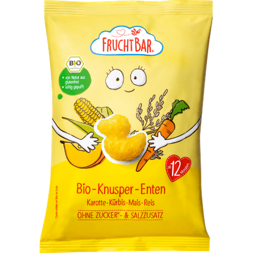 Kindersnack Knusper - Enten Karotte, Kürbis, Mais & Reis ab 12 Monaten, 30 g Baby Snack by FruchtBar – Available at VivaVoss