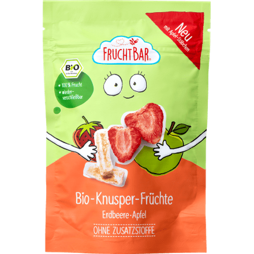 Kindersnack Knusper - Früchte Erdbeere & Apfel, ab 3 Jahren, 15 g Puree by FruchtBar – Available at VivaVoss