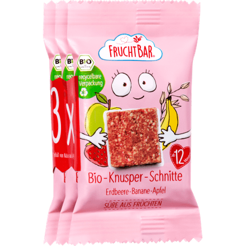 Kindersnack Knusper - Schnitte Erdbeere - Banane, ab 1 Jahr (3x23 g), 69 g Baby Snack by FruchtBar – Available at VivaVoss