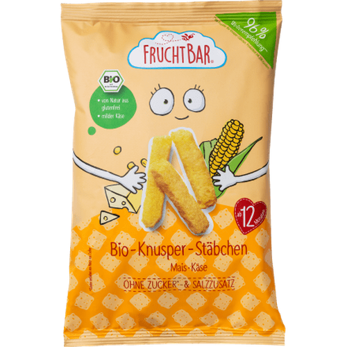 Kindersnack Knusper - Stäbchen Mais & Käse, ab 1 Jahr, 30 g Baby Snack by FruchtBar – Available at VivaVoss