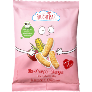 Kindersnack Knusper - Stangen Hirse, Erdbeere, Mais ab 1 Jahr, 30 g Baby Snack by FruchtBar – Available at VivaVoss