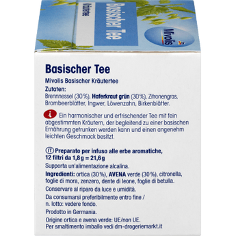 Kräutertee, Basischer Tee (12 Beutel), 21,6 g - VivaVoss