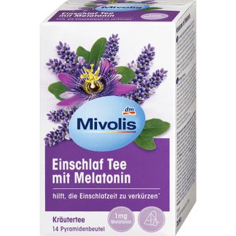 Kräutertee, Einschlaf Tee mit Melatonin (14 Beutel), 28 g - VivaVoss
