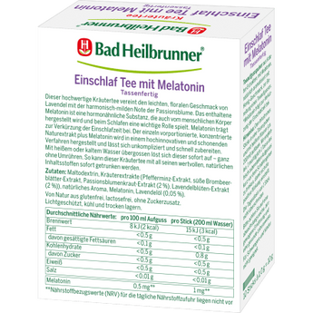 Kräutertee Einschlaftee mit Melatonin (10 Stück), 10 g - VivaVoss