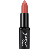 L'Oréal Paris Karl Lagerfeld Lippenstift Kultured in Rosé mit schwarzer Hülse und weißer Signatur.