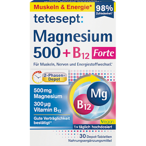 Magnesium 500 + B12 Depot Tabletten 30 St, 42,8 g - VivaVoss