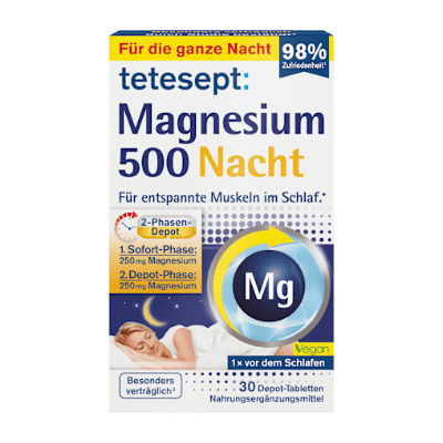 Magnesium Night Tablets 30 pcs., 42.6 g Magnesium by tetesept – Available at VivaVoss
