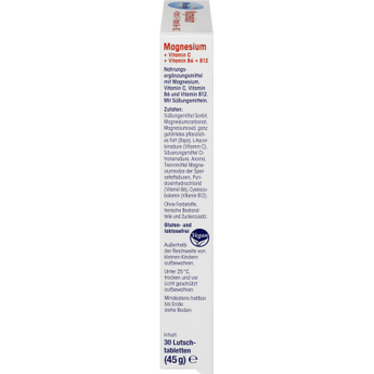 Magnesium + Vitamin C + Vitamin B6 + B12, Lutschtabletten, 30 St., 45 g - VivaVoss