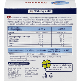 Mannose 20 Sticks, 40 g - VivaVoss