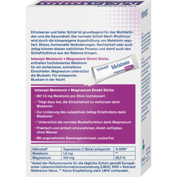 Melatonin Magnesium Direkt Sticks 20 St, 36 g - VivaVoss