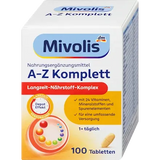 Weiße Mivolis A-Z Komplett Depot Tablettenschachtel mit 100 Stück, 24 Vitaminen und Mineralstoffen sowie Depot-Effekt.