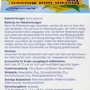 Arzneitee, Nieren & Blasen Tee (12 Beutel) Mivolis