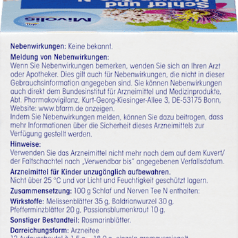 Arzneitee, Schlaf & Nerven Tee N (12 Beutel) Mivolis